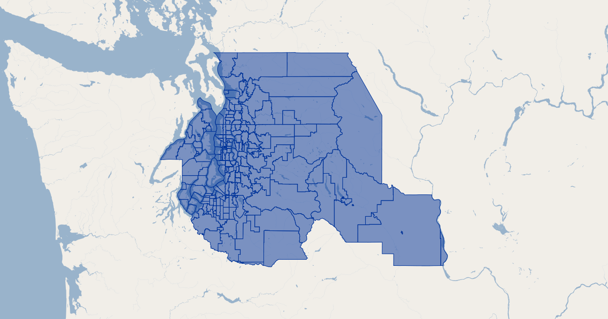 King County Wa Zip Code Gis Map Data King County Washington Koordinates