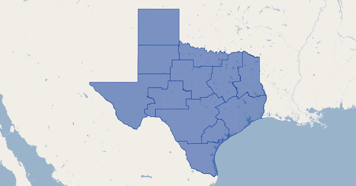 Texas Districts - Texas | GIS Map Data | Railroad Commission of Texas ...