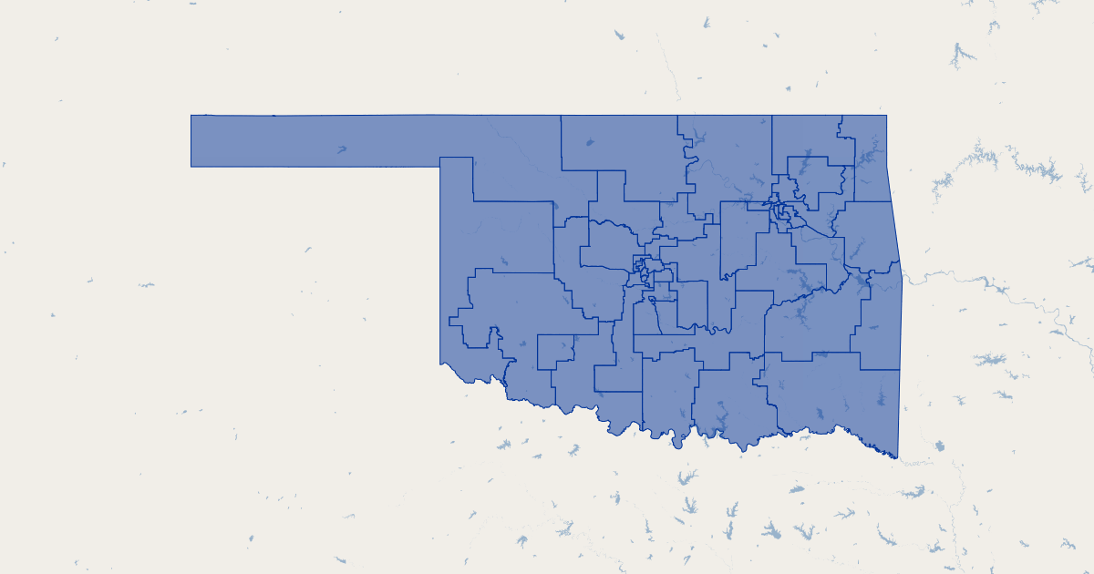 Oklahoma State Senate Districts | GIS Map Data | State of Oklahoma ...